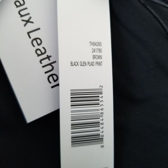 Tahari Faux Suede Pants Pull On Slim Leg Gray Plaid Size M Tummy Control New - Picture 9 of 11